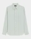 Theory Men's Solid Linen Sport Shirt In Blue