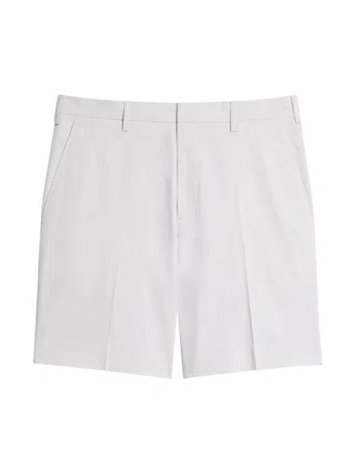 Theory Men's Solid Linen-blend Shorts In White