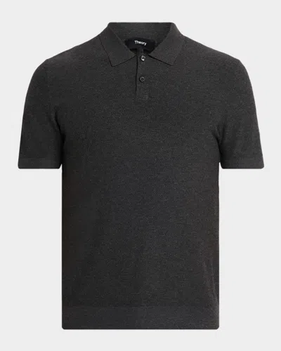 Theory Men's Soris Short-sleeve Polo Shirt In Gray