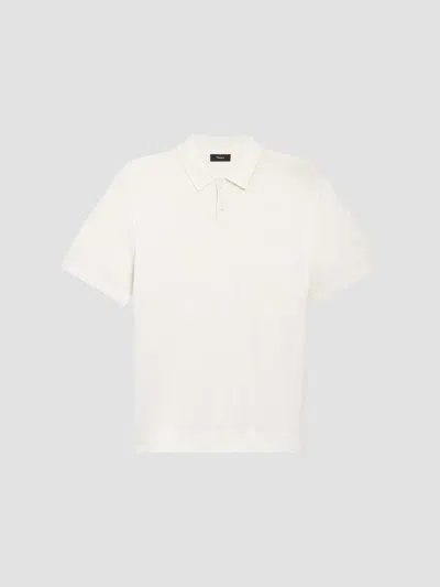 Theory Men's Soris Stretch Knit Polo Shirt In White