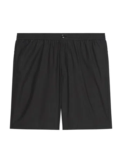 Theory Men's Straight Cotton-nylon Shorts In Black