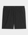 Theory Men's Stretch Waistband Flat-front Shorts In Black