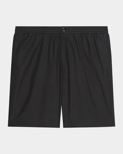 Theory Men's Stretch Waistband Flat-front Shorts In Black