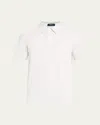 Theory Men's Striped Cotton-blend Polo Shirt In White