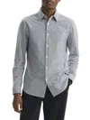 Theory Sylvain Pinstripe Button-up Shirt In Gray