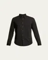 Theory Sylvain Mens Poplin Tab Collar Button-down Shirt In Black