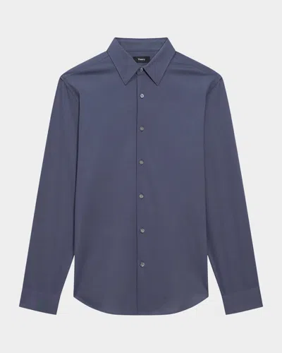 Theory Men's Sylvain Shirt In Structure Knit In Finch