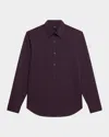 Theory Men's Sylvain Shirt In Structure Knit In Purple