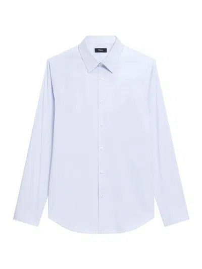 Theory Men's Sylvain Stripe Cotton-blend Shirt In White