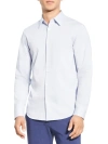 Theory Sylvain Structure Knit Regular Fit Shirt In Deep Sea Blue