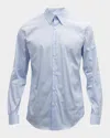 Theory Sylvain Exact Stripe Button Shirt In Blue