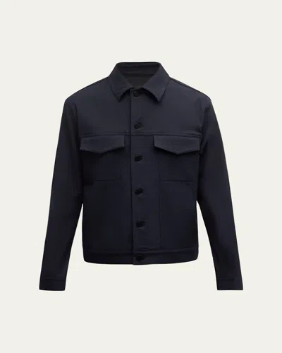 Theory Men's The River Jacket In Neoteric Twill In Dark Navy