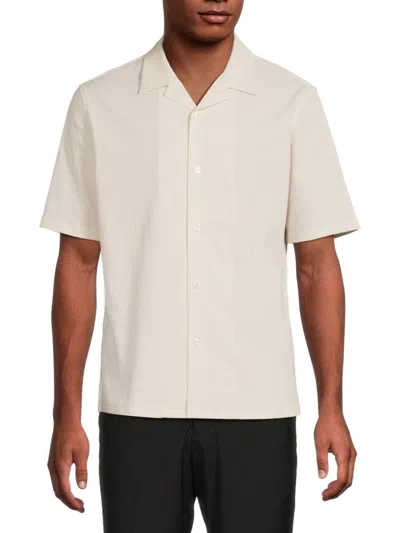 Theory Men's  Daze Micro Grid Cotton-blend Shirt In White