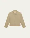 Theory Blouson Zip Jacket In Stretch Cotton Twill In Khaki