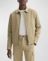 Theory Blouson Zip Jacket In Stretch Cotton Twill In Khaki