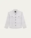 Theory Men's Two-pocket Check Overshirt In Lt Gry Mel