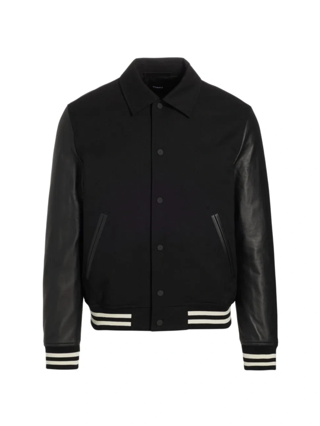 Theory Varsity Jacket In Textured Gabardine In Black | ModeSens