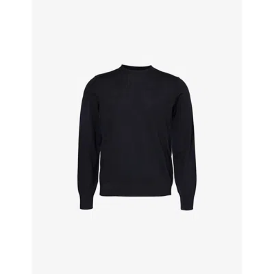 Theory Mens Vy Crew-neck Regular-fit Wool Knitted T-shirt In Navy