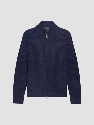 Theory Walton Textured Jacket In Blue