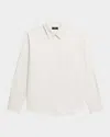 Theory Men's Weekend Cotton Check Button-down Shirt In White