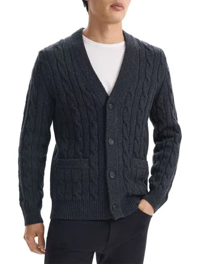 Theory Men's Wool Cable-knit Cardigan In Multi