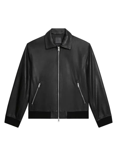Theory Men's Wyatt Leather Jacket In Black