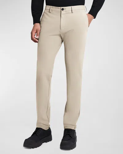 Theory Men's Zaine Precision Ponte Slim-straight Chino-style Pants In Putty