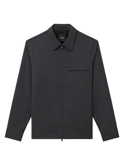 THEORY MEN'S ZIP WOOL-BLEND OVERSHIRT
