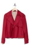 Theory Menefer Wool Flannel Trench Jacket In Pink Ruby Melange