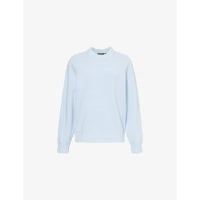 Theory Mens Skylight Melange Round-neck Long-sleeves Wool And Cashmere-blend Jumper
