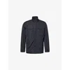 Theory Mens Black Field Stand-collar Faille Jacket In Black