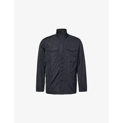 Theory Mens Black Field Stand-collar Faille Jacket