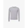 Theory Mens Cool Heather Grey Regal Crewneck Wool Jumper In Cool Heather Grey