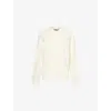 Theory Mens Winter White Round-neck Long Sleeves Wool And Cashmere-blend Jumper In Winter White