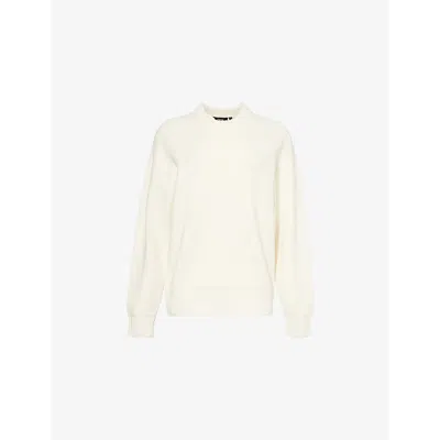 Theory Mens Winter White Round-neck Long Sleeves Wool And Cashmere-blend Jumper