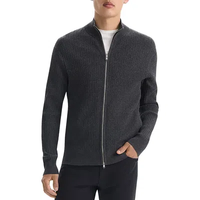 Theory Mens Zipper Cable Knit Cardigan Sweater In Multi