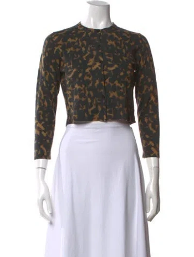 Pre-owned Theory Merino Wool Animal Print Sweater In Black