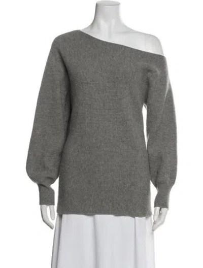 Pre-owned Theory Merino Wool Asymmetrical Sweater In Gray