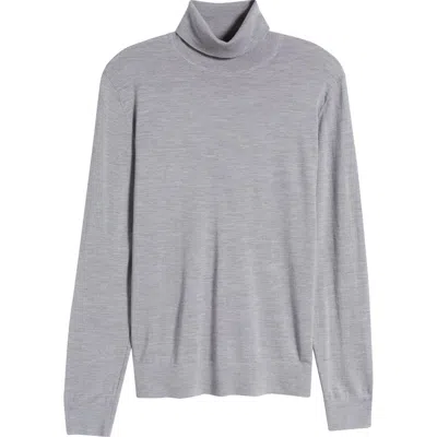 Theory Merino Wool Blend Turtleneck Sweater In Cool Heather Grey