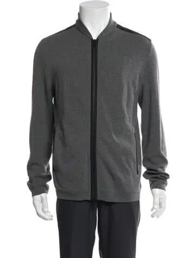 Pre-owned Theory Merino Wool Bomber Jacket In Gray