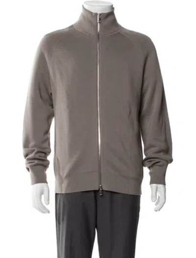 Pre-owned Theory Merino Wool Bomber Jacket In Gray