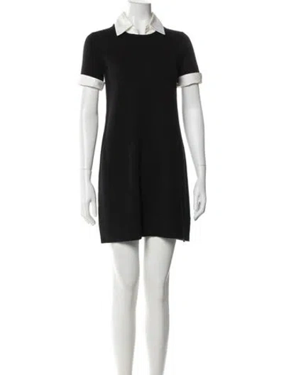 Pre-owned Theory Merino Wool Cowl Neck Sweater In Black