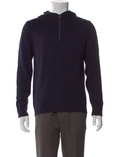 Pre-owned Theory Merino Wool Crew Neck Hoodie In Black