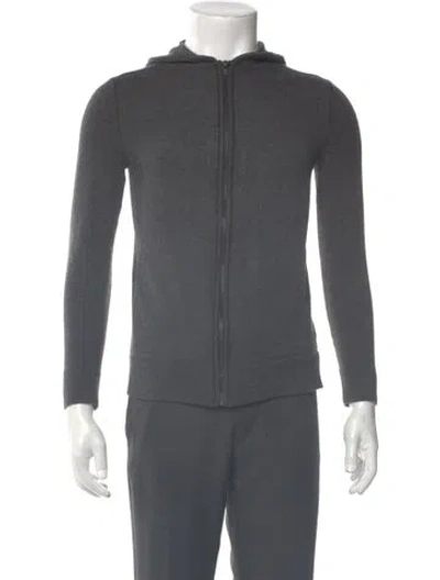 Pre-owned Theory Merino Wool Crew Neck Hoodie In Gray