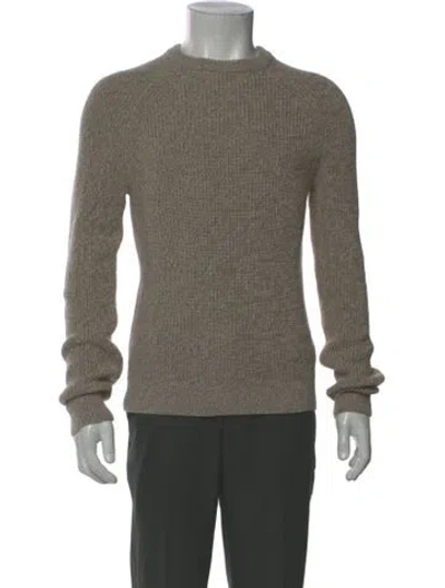 Pre-owned Theory Merino Wool Crew Neck Pullover In Brown