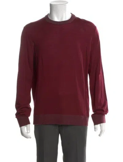 Pre-owned Theory Merino Wool Crew Neck Pullover In Burgundy