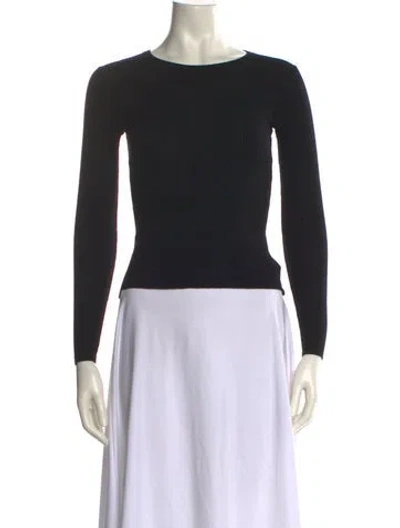 Pre-owned Theory Merino Wool Crew Neck Sweater In Black