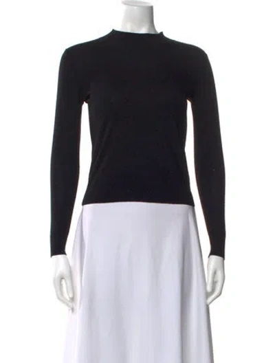 Pre-owned Theory Merino Wool Crew Neck Sweater In Black