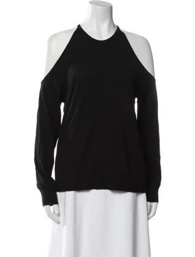 Pre-owned Theory Merino Wool Crew Neck Sweater In Black