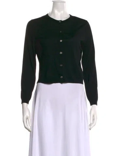 Pre-owned Theory Merino Wool Crew Neck Sweater In Black